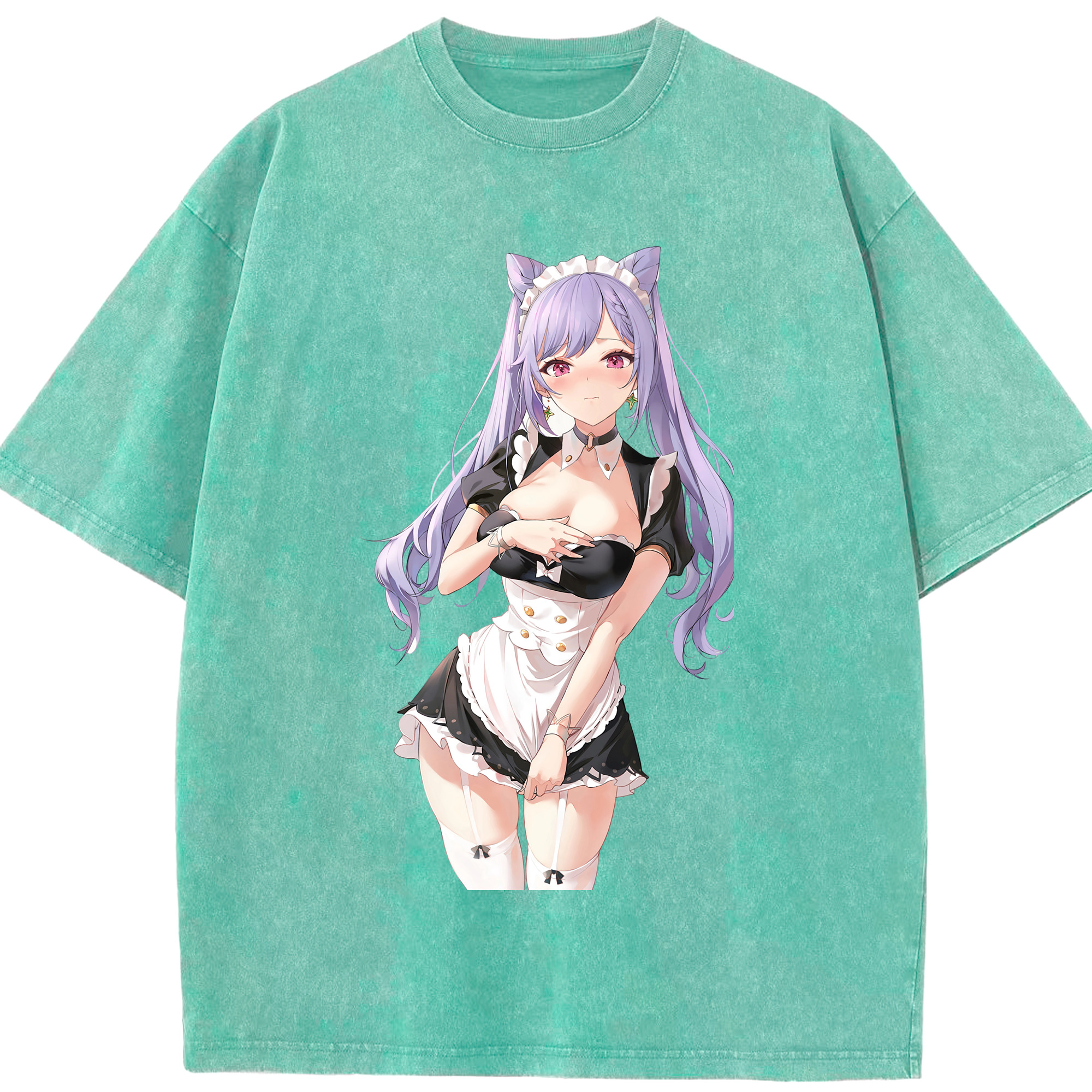 げんし神 刻晴 こくせい genshin Kokusei 綿100% ヴィンテージ風 半袖Tシャツ（フロントプリント）